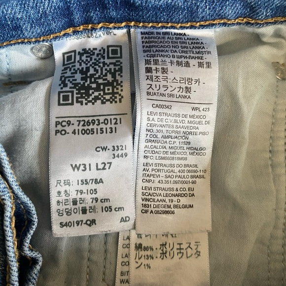 LEVIS Ribcage High-Rise Straight Jeans in Light Size 31 - Picture 8 of 9